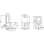Унітаз-компакт Mixxus QUADRO-0403-R 640x360x835mm, система змиву RIMLESS (MI6710)