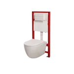 Комплект: Mixxus Premium Ellipse-SET-2101 (в 2 ящ) Унітаз система змиву Tornado 3.0+ Інсталяція Koer KT-0404 + панель KT-0604-03 White (MP6667)
