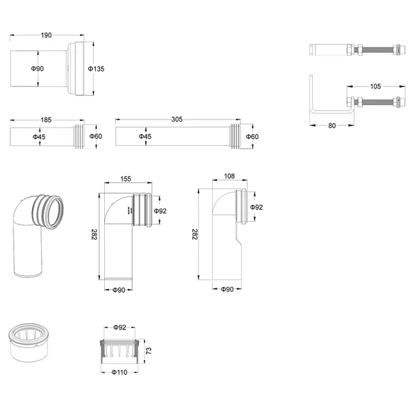 Комплект: Mixxus Premium Ellipse-SET-2101 (в 2 ящ) Унітаз система змиву Tornado 3.0+ Інсталяція Koer KT-0404 + панель KT-0604-03 White (MP6667)