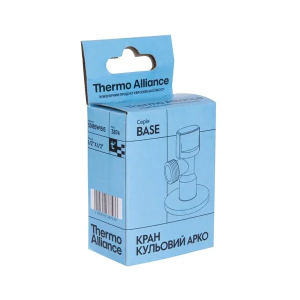 Кран приборный Thermo Alliance Base SD185W1515 латунный хромированный угловой 1/2