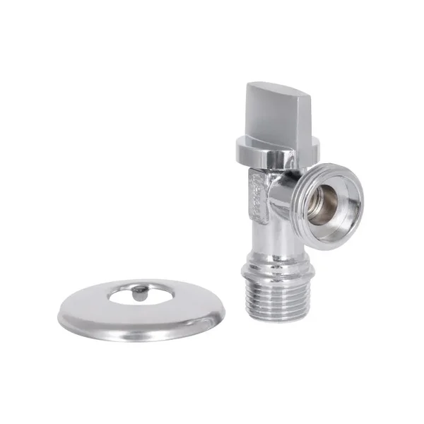 Кран приборный угловой Thermo Alliance 1/2х3/4 Base SD185W1520 латунный хромированный 1/2