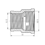 Муфта редукційна Thermo Alliance Forte SF357H2015 латунна хромована 1/2