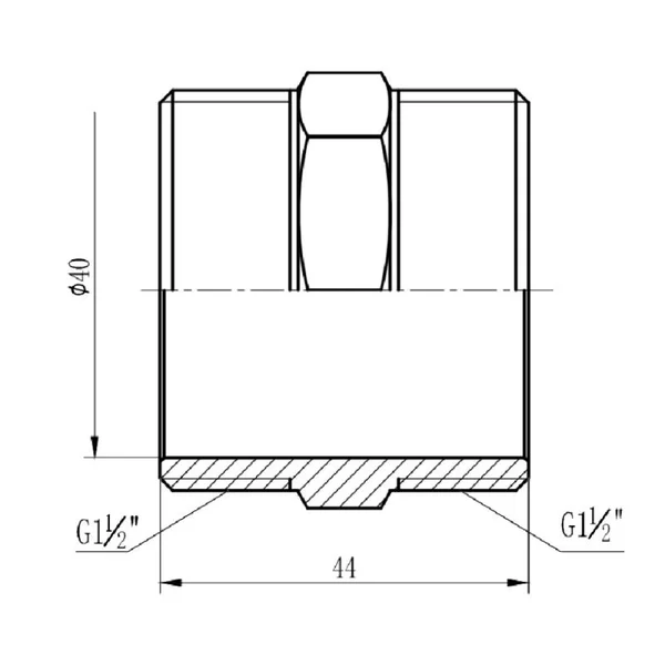Ніпель Thermo Alliance Forte SF35840 латунний 1 1/2 (SF35840)