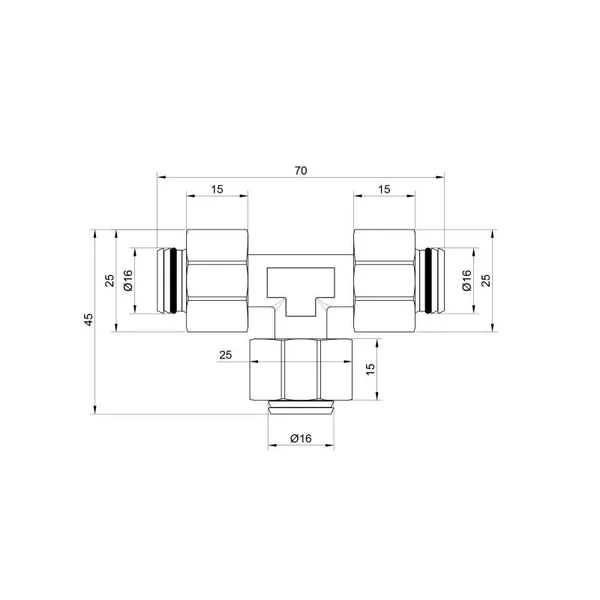 Трійник обтискний Thermo Alliance Standart 16 SD158W161616