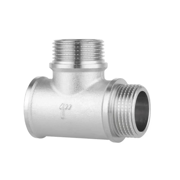 Тройник равнопроходной Thermo Alliance Forte SF36525 латунный никелированный 1