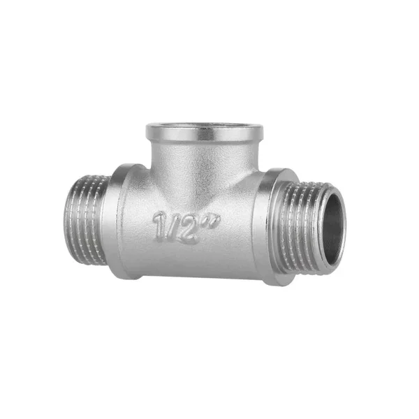 Тройник Thermo Alliance Forte SF36615 латунный никелированный с резьбой ВНН 1/2 (SF36615)