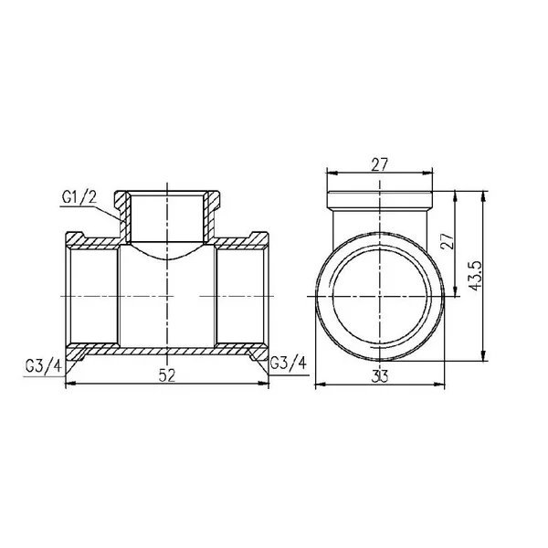 Тройник редукционный Thermo Alliance Forte 3/4