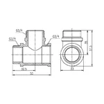 Тройник равнопроходной Thermo Alliance Forte SF36520 латунный никелированный 3/4