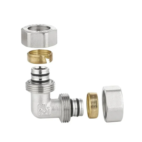 Уголок обжимной равнопроходной Thermo Alliance Standart SD155W2020 никелированный латунный 20 мм (SD155W2020)