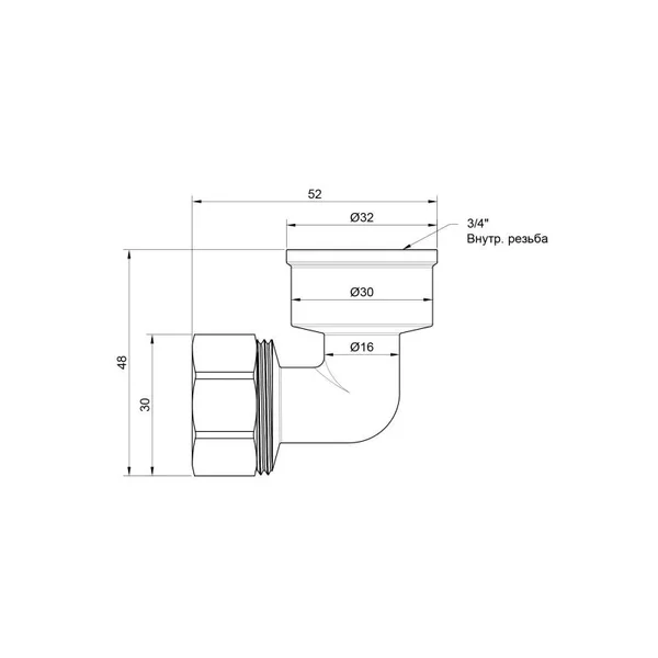 Кут обтискний Thermo Alliance Standart 20х3/4