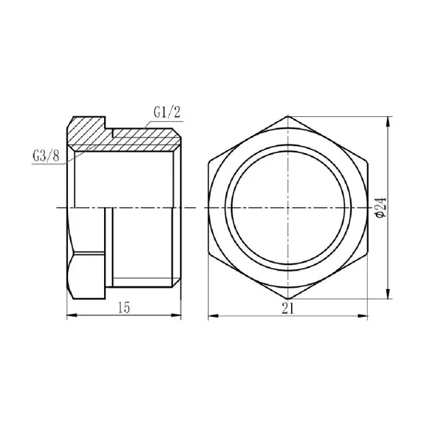 Футорка Thermo Alliance 1/2х3/8 Forte 1/2