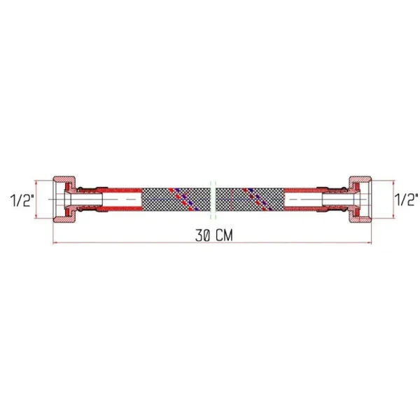 Гибкая подводка для воды Thermo Alliance Forte SF381W30 нержавеющая 30 см 1/2