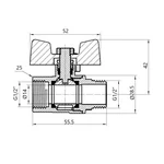 Кран шаровый Thermo Alliance Base SD607G15 латунный для газа 1/2