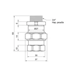 Клапан запорный двойной Icma S142 латунный для расширительного бака 3/4 (93S142AE05)