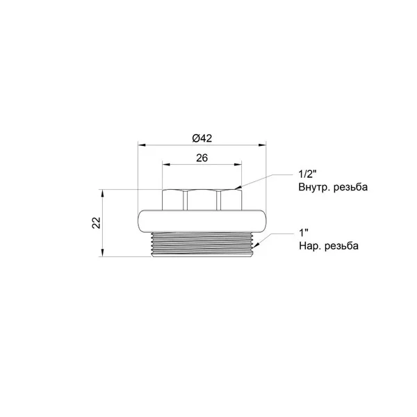 Футорка радиаторная Thermo Alliance 1х1/2 Standart SD11515S 1