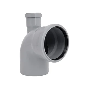 Колено канализационное TA Sewage 110×50 мм 90° полипропиленовое серое с отводом (TR110013)