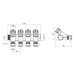Коллектор Thermo Alliance Standart SD230W4 латунный никелированный на 4 выхода 3/4
