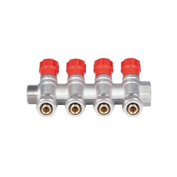 Коллектор Thermo Alliance Standart SD230W4 латунный никелированный на 4 выхода 3/4
