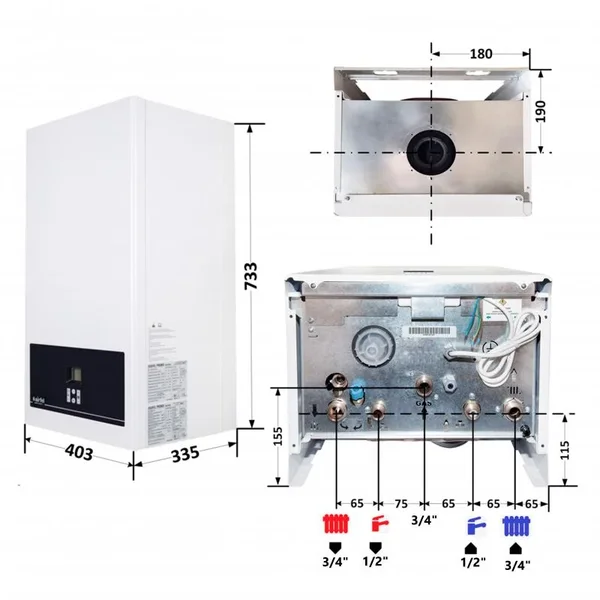 Котел газовый Airfel DigiFEL Premix конденсационный двухконтурный 23 кВт (A2CPX023DARU)
