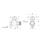 Кран шаровый с американкой Thermo Alliance Base SD221W15 латунный никелированный прямой 1/2