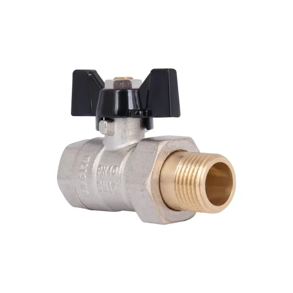 Кран шаровый с американкой Thermo Alliance Base SD221W15 латунный никелированный прямой 1/2