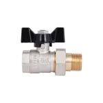 Кран шаровый с американкой Thermo Alliance Base SD221W15 латунный никелированный прямой 1/2