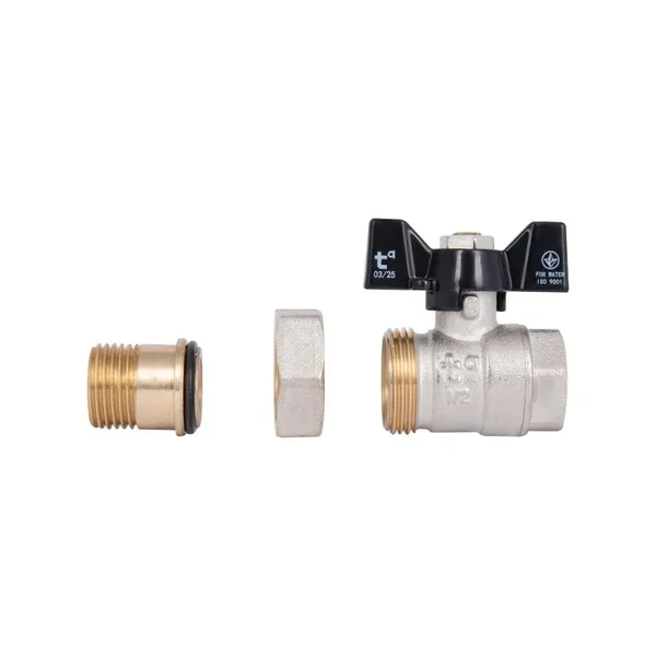 Кран шаровый с американкой Thermo Alliance Base SD221W15 латунный никелированный прямой 1/2