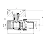 Кран шаровый Thermo Alliance Standart SD220W15 латунный прямой с американкой 1/2