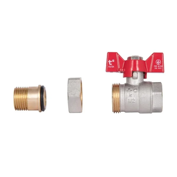 Кран шаровый Thermo Alliance Standart SD220W15 латунный прямой с американкой 1/2