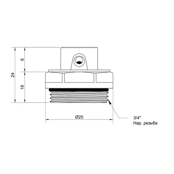 Кран Маевского Thermo Alliance Standart SD210W20 латунный никелированный с наружной резьбой 3/4 (SD210W20)