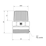 Кран Маєвського Thermo Alliance Standart SD211W20 нікельований латунний ручний із зовнішньою різьбою 3/4 (SD211W20)