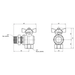 Кран кульовий кутовий Thermo Alliance Standart SD222W20 латунний з накидною гайкою 3/4
