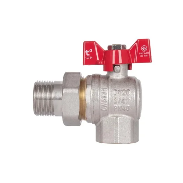 Кран кульовий кутовий Thermo Alliance Standart SD222W20 латунний з накидною гайкою 3/4