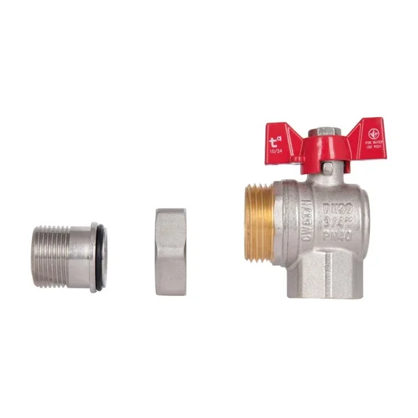 Кран кульовий кутовий Thermo Alliance Standart SD222W20 латунний з накидною гайкою 3/4