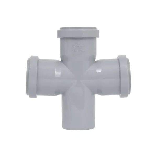 Хрестовина каналізаційна TA Sewage 50 поліпропіленова сіра 90° (CZ050003)