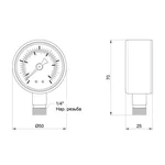 Манометр Thermo Alliance Standart SD1704B металлический, 50 мм, с нижним подключением 1/4