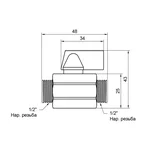 Кран шаровой приборный Thermo Alliance Standart Mini SD189W15 латунный прямой 1/2