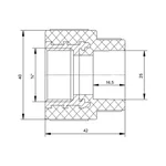 Муфта комбинированная PPR Blue Ocean 25х3/4