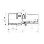 Прес-перехідник редукційний Icma №402 латунний нікельований 32x1 1/4