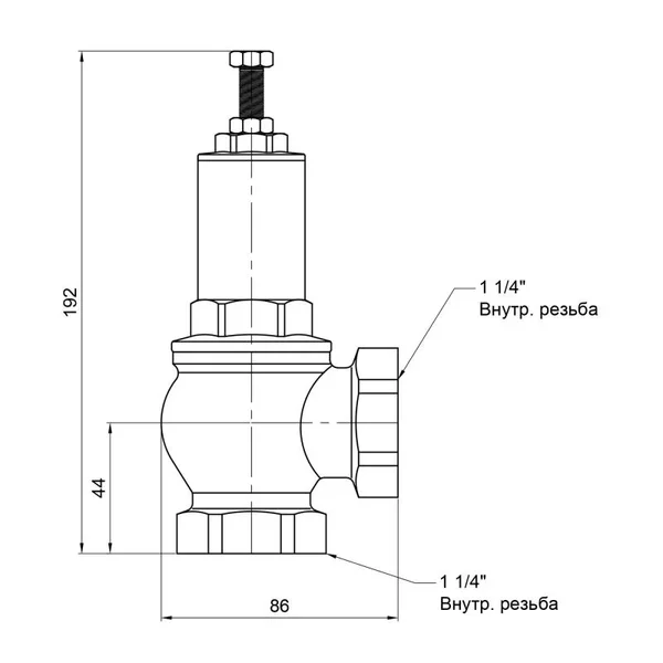 Запобіжний клапан Icma 254 латунний з внутрішньою різьбою 1 1/4 (91254AG05)