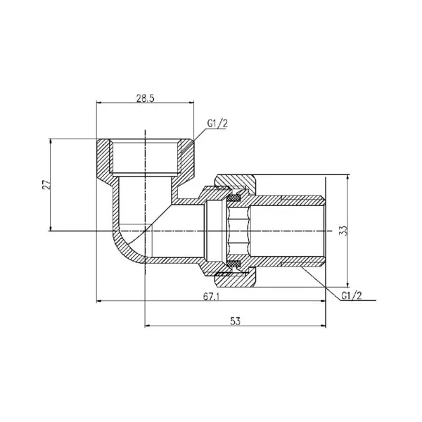 Сгон-американка Thermo Alliance Forte SF191W15 латунный угловой 1/2
