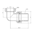 Сгон-американка угловой Thermo Alliance Forte SF191W20 латунный никелированный 3/4