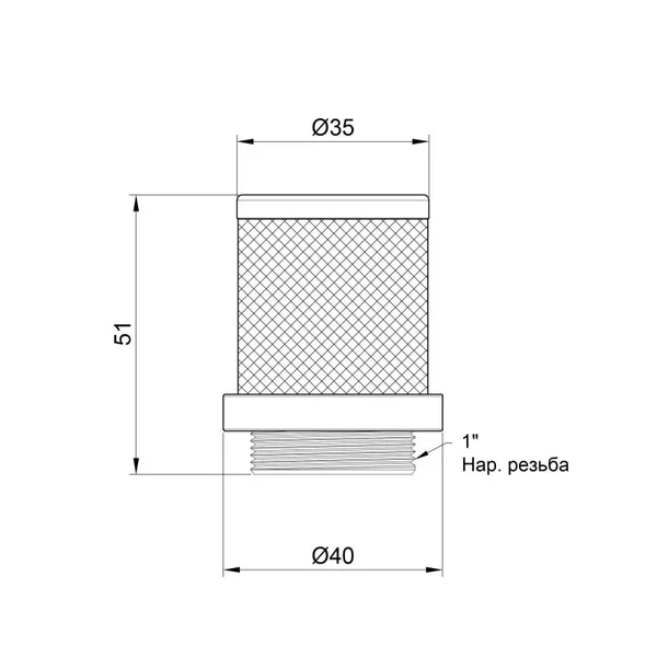 Сітка для зворотного клапана Thermo Alliance Standart SD245W25 із зовнішньою різьбою 1 (SD245W25)