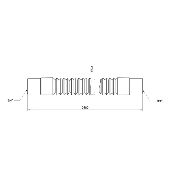 Шланг слив Thermo Alliance Standart для стиральной машины 250 см SD096W250