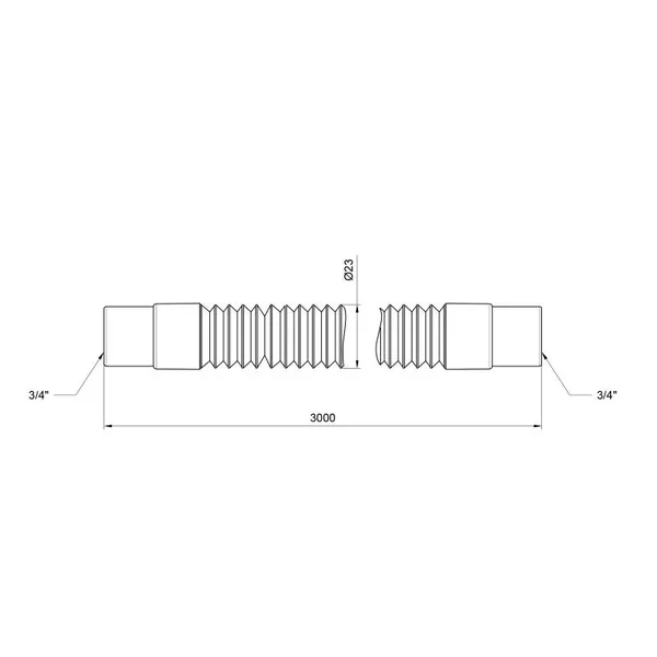 Шланг сливной для стиральной машины Thermo Alliance Standart SD096W300 гофрированный полипропиленовый 300 см (SD096W300)