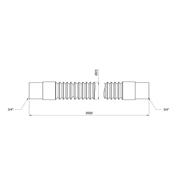 Сливной шланг для стиральной машины Thermo Alliance Standart SD096W350 из гофрированного полипропилена, длиной 350 см (SD096W350)