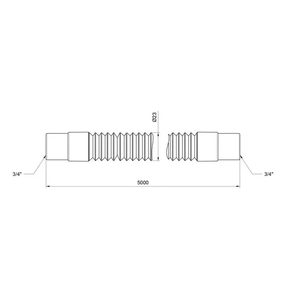 Сливной шланг для стиральной машины Thermo Alliance Standart SD096W500 гофрированный полипропиленовый, 5 м (SD096W500)