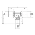 Трійник прес редукційний Icma №406 латунний 26×16×26 мм (81406GPGHGP06)