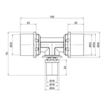 Трійник редукційний Icma №406 латунний пресовий 32×16×32 мм (81406GQGHGQ06)