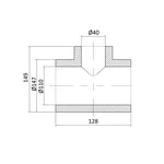 Тройник PPR Blue Ocean 110×40×110 мм серый редукционный (BORTXX1140XXX)